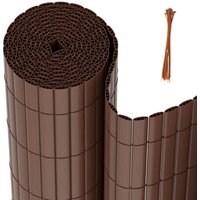 TolleTour Sichtschutzmatte pvc Sichtschutzzaun Braun Windschutz fur Garten Balkon und Terrasse 140x500cm von RANDACO
