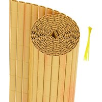 TolleTour Sichtschutzmatte pvc Sichtschutzzaun Windschutz fur Garten Balkon und Terrasse Bambus 140x400cm von RANDACO