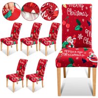Weihnachten Stuhlhussen,Stuhlbezug Festlich Husse Dekoration Protector Chair Cover Party Restaurant stuhlüberzug 6er Set Weihnachten Stuhlhussen,Stuhlbezug Festlich Husse Dekoration Protector Chair Cover Party Restaurant stuhlüberzug 6er Set von RANDACO