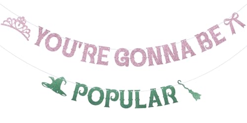 Glitter You're Gonna Be Popular Banner Pink and Green Good Witch Bad Witch Birthday Party Decorations Witch Bachelorette Decorations for Princess Magic Witch Movie Party Decorations Glitter You're Gonna Be Popular Banner Pink and Green Good Witch Bad Witch Birthday Party Decorations Witch Bachelorette Decorations for Princess Magic Witch Movie Party Decorations von RANERVZ