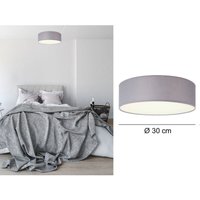 Smartwares - Runde Deckenleuchte, Stoff grau/Abdeckung satiniert, ø 30 cm, ceiling dream von Smartwares