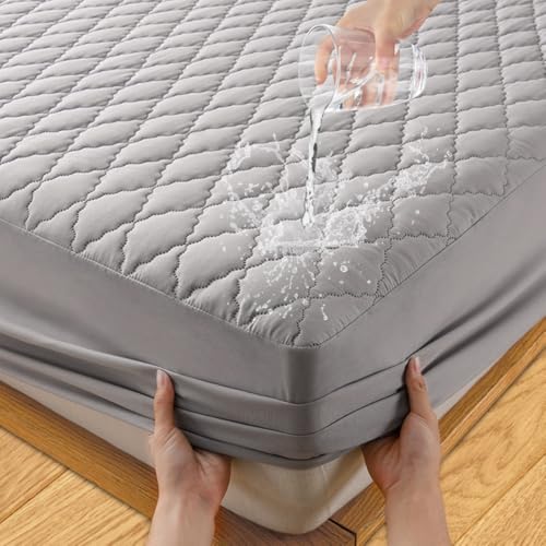 Matratzenschoner wasserdichte 180x200cm, RANJIMA Wasserdichter Bedding Matratzenschoner Spannbettlaken waschbar Atmungsaktive Matratzenbezug Matratzen-Schutz Nässeschutz Spannbetttücher,Dunkelgrau Matratzenschoner wasserdichte 180x200cm, RANJIMA Wasserdichter Bedding Matratzenschoner Spannbettlaken waschbar Atmungsaktive Matratzenbezug Matratzen-Schutz Nässeschutz Spannbetttücher,Dunkelgrau von RANJIMA