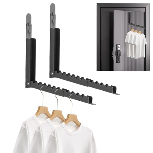 RANJIMA 2 Stück Kleiderhaken Klappbar, Klappbar Türgarderobe zum Einhängen 10 Rillen Kleiderstange Wandmontage 90° Drehbar Kleiderlüfter Wandhaken Klapphaken Wand Kleiderständer für Balkon Waschküche RANJIMA 2 Stück Kleiderhaken Klappbar, Klappbar Türgarderobe zum Einhängen 10 Rillen Kleiderstange Wandmontage 90° Drehbar Kleiderlüfter Wandhaken Klapphaken Wand Kleiderständer für Balkon Waschküche von RANJIMA