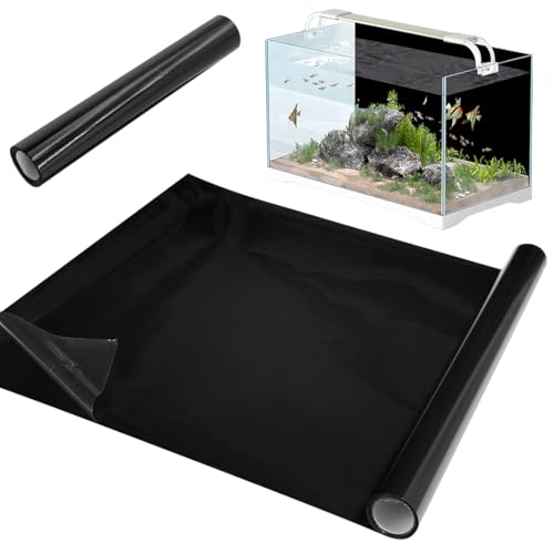 RANJIMA Aquarium Poster, Schwarz Vinyl Hintergrund aus PVC Statisch Haftender Aquarium Hintergrund Generisch Aquarium Rückwandfolie Selbstklebende Foliefür Aquarium Rückwand Terrarium 200 * 40cm von RANJIMA