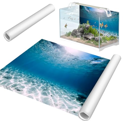 RANJIMA Aquarium Poster, der Meeresboden Vinyl Hintergrund aus PVC Statisch Haftender Aquarium Hintergrund Generisch Aquarium Rückwandfolie Selbstklebende Foliefür Aquarium Rückwand Terrarium 200*40cm von RANJIMA
