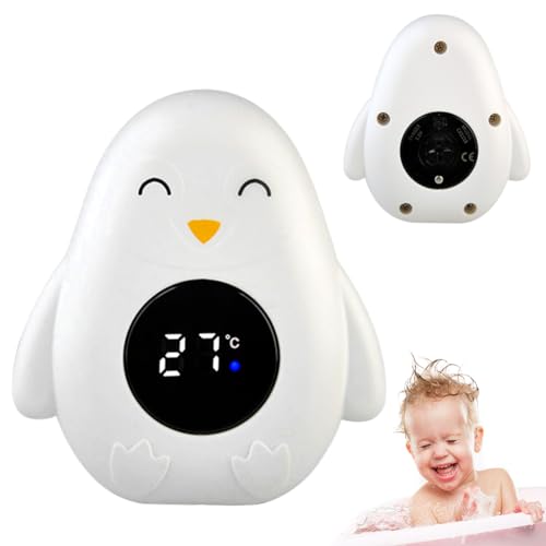 RANJIMA Baby Badethermometer Digital, Kinder Wasserthermometer mit LED-Warnleuchte Temperaturwarnfunktion, Badewannenthermometer Baby Badewannen Thermometer für Kleinkinder Badewannen Pools - Pinguin von RANJIMA