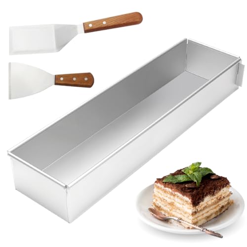 RANJIMA Backform Rechteckig, Verstellbare Rechteckige Mousse-Kuchenform aus Aluminiumlegierung Eckig für Tortenzubereitung Toast Brote Backen Schichttorten für Geburtstag Hochzeit Party von RANJIMA