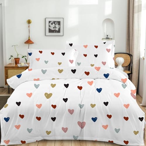 RANJIMA Bettwäsche 135x200 Weiß mit Roten Herzen Bettbezug, Microfaser Rot Weiss Herzchen Bettwäsche Set und Kissenbezug 80x80 cm mit Reißverschluss, Geschenk zu Valentinstag für Mädchen und Frauen RANJIMA Bettwäsche 135x200 Weiß mit Roten Herzen Bettbezug, Microfaser Rot Weiss Herzchen Bettwäsche Set und Kissenbezug 80x80 cm mit Reißverschluss, Geschenk zu Valentinstag für Mädchen und Frauen von RANJIMA