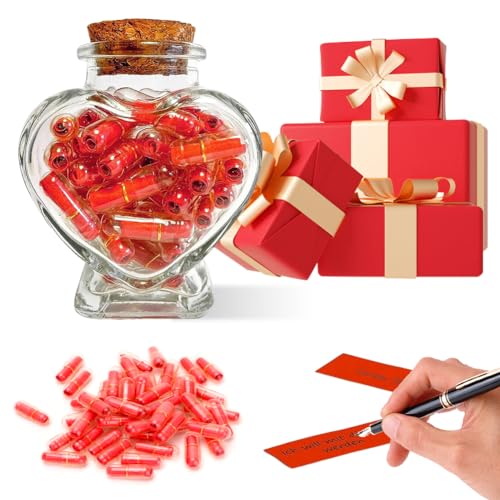RANJIMA 50 Stück Kapsel Buchstaben Nachricht in einer Flasche,DIY Kapselbrief für Vatertag, Kapsel Buchstaben Liebesbrief Mama Freund Freundin Personalisierte Geschenke für Geburtstag Hochzeit von RANJIMA