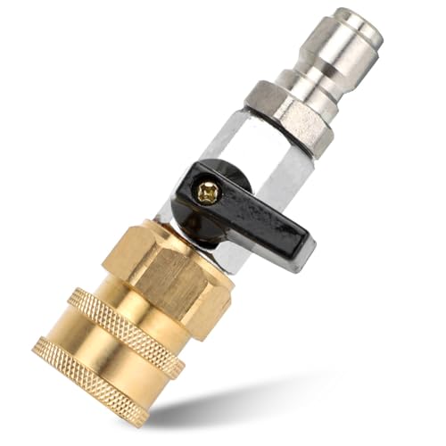 RANJIMA Druckluft Absperrhahn, 3/8 Zoll Messing Druckluft-Schnellwechselkupplung, Kugelhahn 3/8 Zoll und Tülle 7,2 NW für Industriell Automobil Druckluftsysteme, Luftfüllventil Zubehör von RANJIMA