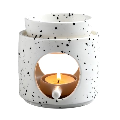 RANJIMA Duftlampe Teelicht, Räucherstövchen für ätherische Öle duftöl Duftwachs, Aromalampe aus Keramik, mit Kerzenlöffel, Abnehmbare Schale, Duftöl Lampe, Duftstövchen für Weihnachten Wohnkultur RANJIMA Duftlampe Teelicht, Räucherstövchen für ätherische Öle duftöl Duftwachs, Aromalampe aus Keramik, mit Kerzenlöffel, Abnehmbare Schale, Duftöl Lampe, Duftstövchen für Weihnachten Wohnkultur von RANJIMA