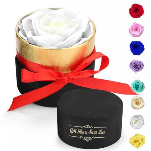 RANJIMA Ewige Rosen, Infinity Rose Echte Rosen Konservierte Rosen Handgemacht, Rosenbox mit Konservierte Blumen Deko Wedding Geschenke Valentinstag Jahrestag Verlobungs für Mama Frau Freundin Frauen von RANJIMA