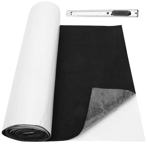 RANJIMA Filz Selbstklebend Schwarz, 40x220cm Klebefilz 2mm Dick Filzmatte Selbstklebender Filzrolle mit Handwerkermesser, Selbstklebend Filzstoff für Couch, Tischbeine, Box Liner, Cup Mat, DIY RANJIMA Filz Selbstklebend Schwarz, 40x220cm Klebefilz 2mm Dick Filzmatte Selbstklebender Filzrolle mit Handwerkermesser, Selbstklebend Filzstoff für Couch, Tischbeine, Box Liner, Cup Mat, DIY von RANJIMA