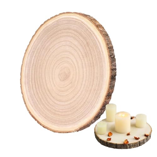 RANJIMA Holzplatte Rund, 30~35cm Holzscheiben Dicke ca.20mm Baumscheibe Dekobrett Holz Polierte Holzbrett Brett Tablett für DIY Handwerk Hochzeit Mittelstücke Weihnachten Dekoration Baumscheibe RANJIMA Holzplatte Rund, 30~35cm Holzscheiben Dicke ca.20mm Baumscheibe Dekobrett Holz Polierte Holzbrett Brett Tablett für DIY Handwerk Hochzeit Mittelstücke Weihnachten Dekoration Baumscheibe von RANJIMA