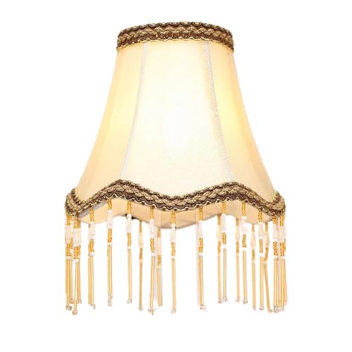 RANJIMA Lampenschirm Retro mit Fransen, Antike Lampenschirme, E14 Vintage Lampenabdeckung, Lampe Schreibtischlampe Wandleuchtenschirm Stehlampe Lampenschirm Stoff für Wohnzimmer Schlafzimmer Deko von RANJIMA