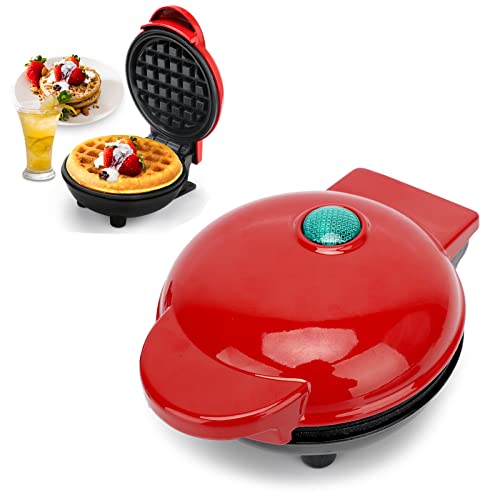 RANJIMA Mini Waffeleisen, Waffelmaker mit Antihaftbeschichtung, Klassische Waffelautomat Haushalts Pancake Maker, Elektrischer Waffelautomat für Mini Burger, Belgische Waffel, Plätzchen, Pfannkuchen von RANJIMA