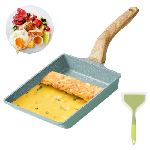 RANJIMA Omelette Pfanne, Tamagoyaki Japanische Pfanne Rechteckig Antihaft-Beschichtung Omelettpfannen Viereckige Pfanne Kleine Bratpfanne für Frühstück Spiegeleier Pancakes, für Induktion Gasherd von RANJIMA