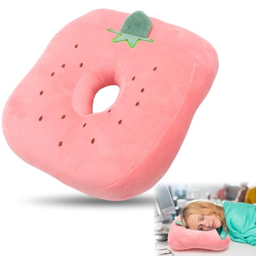 RANJIMA Piercing Kissen mit Loch, Ear Piercing Pillow,Abnehmbarer Kissenbezug Einzelloch Ohrkissen Atmungsaktiv Weiches Nickerchen Donut Kissen für Seitenschläfer zur Schmerzlinderung bei Ohrschmerzen von RANJIMA