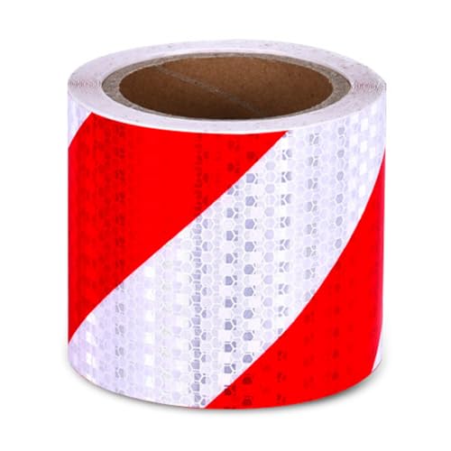 RANJIMA Reflektorband Selbstklebend, 10cmx10m Reflektierendes Klebeband Rot Weiß Streifen, Selbstklebend Warnklebeband Reflektierende Aufkleber Reflective Tape für Auto Straße Sicherheit Markierung RANJIMA Reflektorband Selbstklebend, 10cmx10m Reflektierendes Klebeband Rot Weiß Streifen, Selbstklebend Warnklebeband Reflektierende Aufkleber Reflective Tape für Auto Straße Sicherheit Markierung von RANJIMA