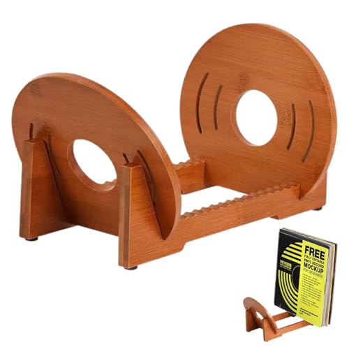 Schallplattenständer aus Holz, Aufbewahrungsbox für 40 Vinylplatten,Tellerständer zur Aufsteller,Prospekthalter Schallplatten Aufbewahrung Schallplatten Halter Ständer Zeitschriften Bücher 30x16.5x9cm von RANJIMA