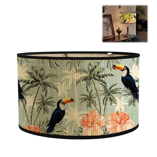 RANJIMA Wandleuchten Dekorative Lampenschirme,Trommel Lampenschirm,Stehlampe Tischlampe Hängelampe Lampenschirm,E27 Vintage Rustikale Gewebter Lampenabdeckung für Wohnzimmer Schlafzimmer Deko (D) von RANJIMA