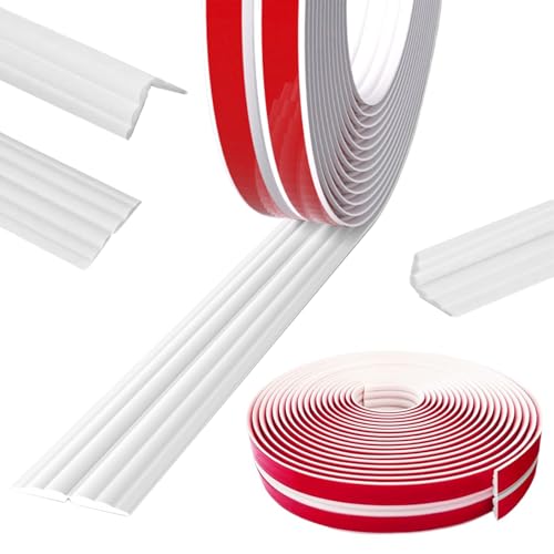 RANJIMA Kantenschutz Baby, Eckenschutz Baby Selbstklebend Edge Corner Protection für Baby Weich Tischkantenschutz Klebebänder Weichsockelleiste Abschlussleiste für Verschiedene Möbel, Weiß, 6M x 2cm von RANJIMA