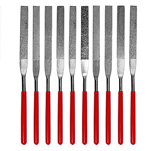 10-Teilige Flache Diamantgitter-Datei-Set, Nadel-Datei Schneiden Reparatur Hand Werkzeuge Für Metall Keramik Glas Edelstein Gehärteten Stahl Schmuck von RANRANHOME