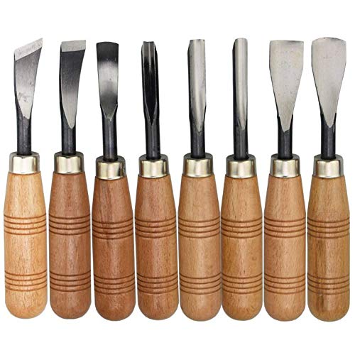 8 Stück Set Holzschnitzerei Hand Meißel Werkzeug DIY Kunsthandwerk Professionelle Rillen Schnitzwerkzeuge Holzbearbeitung von RANRANHOME