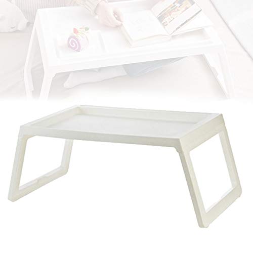 Laptop Bett-Behälter-Tisch, Tragbarer Lap Desk, Stand Notebook-Halters Lesung Mit Faltbare Beinen & Tablet Groove, Mit Lade Loch-Design, Für Essen Frühstück, Lesen, Zusehen Film Auf Bett / Sofa,Weiß von RANRANHOME