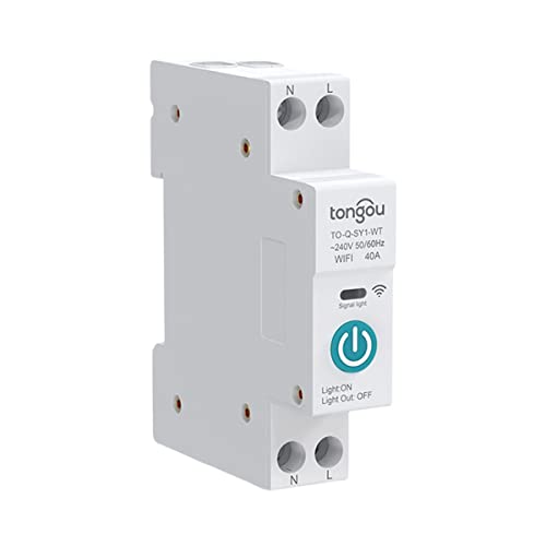 RANRAO 10A WLAN Smart Leitungsschutzschalter, 1P+N Hutschiene Circuit Breaker Schutzschalter, Zeitschalter Fernbedienung Smart Timer, ohne Metering von TUYA/Smart Life APP, 2.4GHz von RANRAO