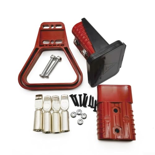 120 A Unterputz-Montagerahmen mit Abdeckgriff für Anderson-Stecker, bündige Halterung, Panel-Halterung für Auto, Wohnmobil, Wohnwagen, Motorrad, Boot, Solarsysteme (rot) von RANRAO