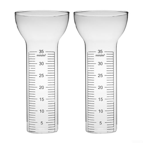2 Stück Glas Regenmesser Ersatz Skala Regenmesser Glas Transparent Niederschlagsmesser Glas Regenwassermesser 35 mm von RANRAO