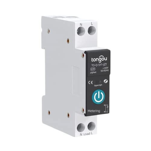 RANRAO 25A Zigbee Smart Leitungsschutzschalter, 1P DIN-Schiene Circuit Breaker Schutzschalter, Zeitschalter Wireless Fernbedienung Smart Timer, Mit Metering von TUYA/Smart Life APP von RANRAO