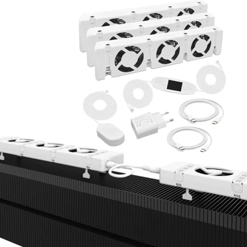 3.0 Trio-Set Heizkörper Ventilator Erweiterungsset, Heizkörper Ventilator mit 3 Verbesserten Lüfter, Smartes Heizgebläse für Heizungen, Smart Radiator Booster Erweiterung für Heizkörper von RANRAO
