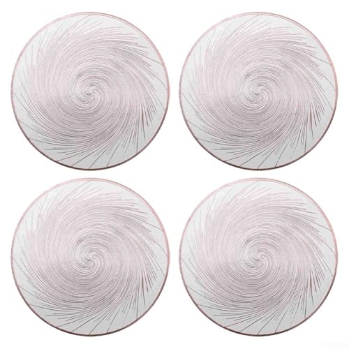 Ästhetisches, rundes Tischset-Set (4 Stück) aus stabilem PVC-Material für verschiedene Tischdekorationen (C) von RANRAO