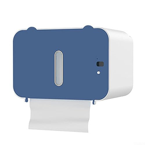 Automatischer Toilettenpapierhalter, Box, Papierserviettenhalter, Aufbewahrungsbox, Induktion, automatische faule intelligente Taschentuchbox für Zuhause, Badezimmer, Toliet- Blau von RANRAO