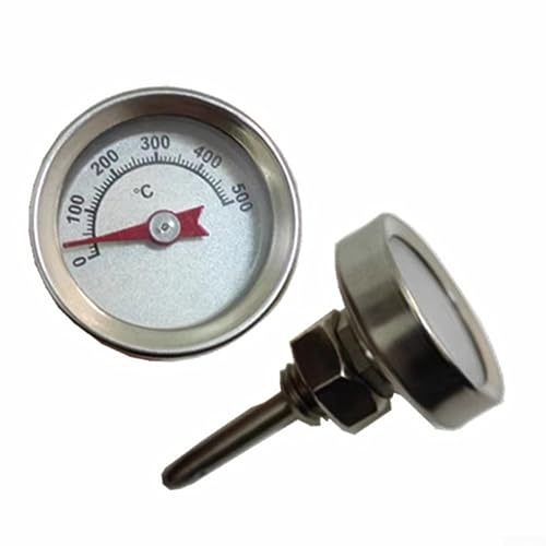 BBQ-Grill-Temperaturanzeige, D26 mm, Edelstahl, Barbecue, Smoker, Grillthermometer, 0–500 °C, digitales Thermometer für Garten- und Outdoor-Grillen von RANRAO