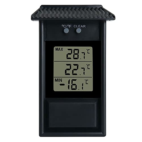 Digitales Max Min Gewächshausthermometer, digitales Thermometer, Anzeige Max Min Gewächshaus Garten Indoor Outdoor Wand Raum von RANRAO