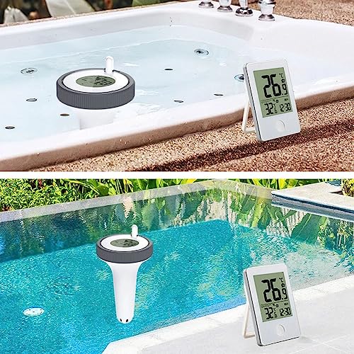 Digitales Pool-Thermometer, kabellos, schwimmend, leicht ablesbar, Pool-Spa-Thermometer, schwimmendes Solar-Thermometer mit LCD-Display für Außen- und Innenpool und Spa von RANRAO