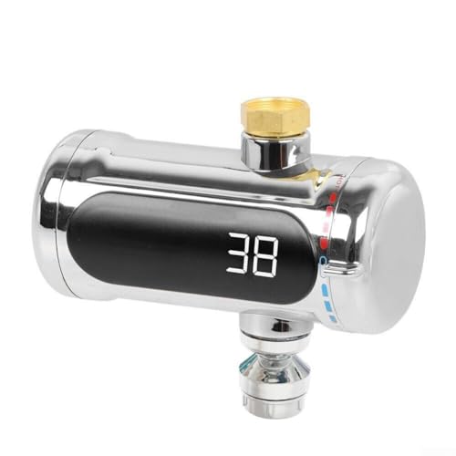 Elektrischer Durchlauferhitzer, Mini Elektrischer Warmwasserbereiter mit Digitalanzeige, Installationsfreier Durchlauferhitzer, Wasserhahn-Heizung aus Edelstahl, 3000 W von RANRAO