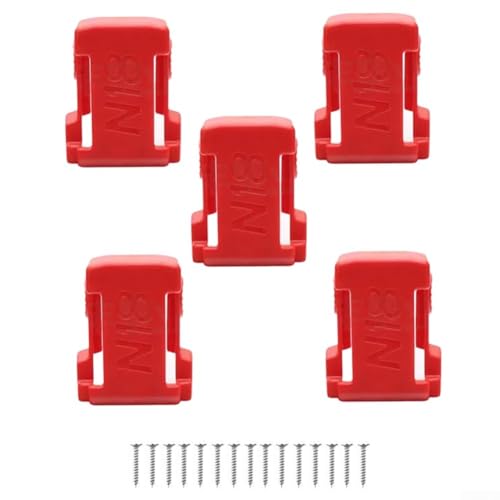 Für Batterieaufbewahrung Organizer und Halter mit Gürtelclip kompatibel für 18V Batterien 1 0ah bis 12ah Geeignet für Werkstatt und Außenbereich (5PCS) von RANRAO