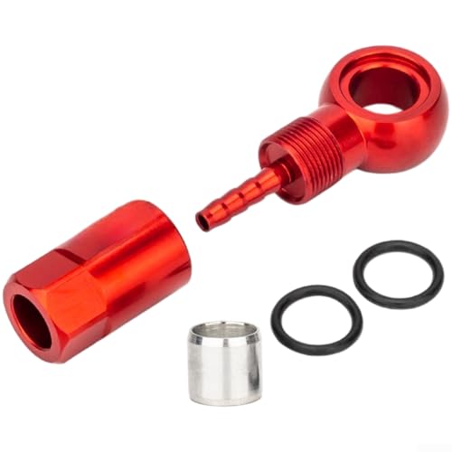 Hydraulische Scheibenbremse, Oliven-Schlauchverbinder, kompatibel mit SLX für XT, für XTR hydraulische Bremssysteme für Banjo-Montage-Anschlusseinsatz (rot) von RANRAO