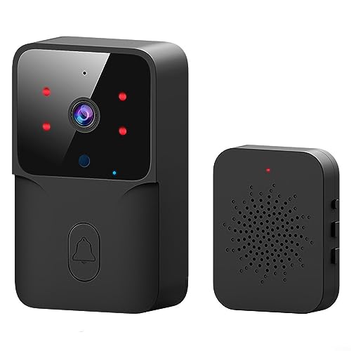 Intelligente Video-Türklingeln, kabellose WiFi-Video-Türklingel mit Kamera, intelligente Sicherheits-Türklingel, PIR-Bewegungserkennung, Zwei-Wege-Audio, Nachtsicht-Türklingel, Echtzeit-Video für iOS- von RANRAO