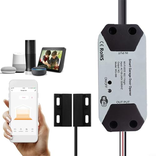 Intelligente WiFi-Garagentoröffner-Fernbedienung, für Tuya Smart WiFi Garagentoröffnerschalter für Google Assistant Intelligenter WIFI-Garagentorschalter(EU) von RANRAO