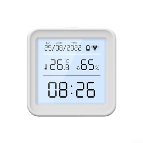 Intelligentes Thermometer-Hygrometer, Tuya-Temperatur-Feuchtigkeitssensor für Zigbee/WiFi-Fernüberwachungs-Feuchtigkeitsmesser, für Raum-Baby-Innengarage (WiFi-Version) von RANRAO