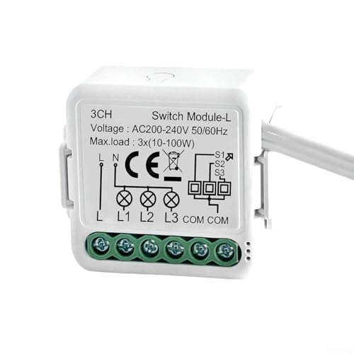 Kein Neutraldraht erforderlich, für Zigbee-Relaisschalter-Modul, Smart-Lichtschalter, funktioniert mit Smart Life für Tuya-App, für ZigBee-Hub erforderlich (3-Gang) von RANRAO