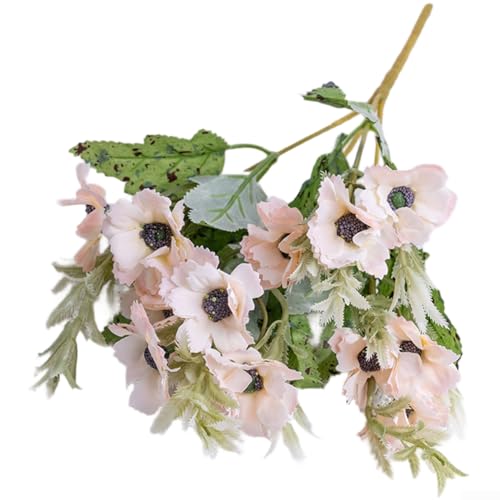 Künstliche Blumen aus Stoff für Hochzeit und Heimdekoration, geeignet für Wand, Tischplatte und Event-Display, realistisches Stoffmaterial, 32 cm Höhe (Rosa) von RANRAO
