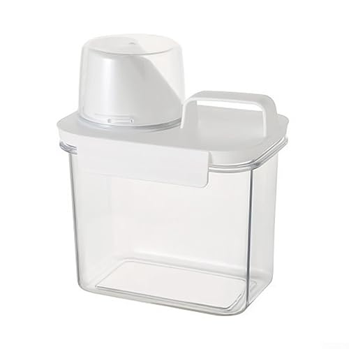 1100ML Waschmittelspender Luftdichter Waschmittelspender mit Messbecher, Waschpulverspender, klare Waschpulver-Aufbewahrungsbox, Waschpulverbehälter Aufbewahrungsbehälter Waschmittelbox von RANRAO