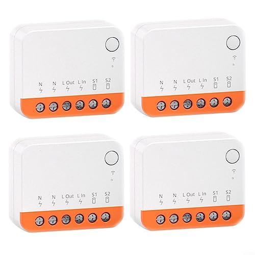 Mini R4 Smart WiFi Switch 2-Wege-Lichtschalter, mit Timing-Funktion, Mini R4 Breaker, App-Fernbedienung, Sprachsteuerung, DIY-Modus, Timer-Funktion, 4 Stück Mini R4 Smart WiFi Switch 2-Wege-Lichtschalter, mit Timing-Funktion, Mini R4 Breaker, App-Fernbedienung, Sprachsteuerung, DIY-Modus, Timer-Funktion, 4 Stück von RANRAO