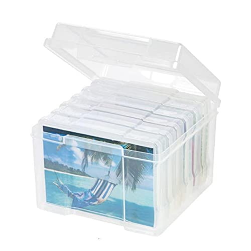 RANRAO 12,7 x 17,8 cm Foto-Aufbewahrungsbox, Kunststoff-Bildhalter, transparent, Foto-Organizer-Hüllen für Samen, Karten, Bilder von RANRAO